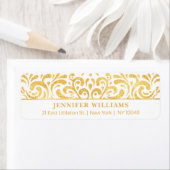 Elegant  goud & wit adres etiket (Insitu)