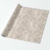 Elegant goud wit chique damast cadeaupapier (Uitgerold)