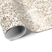 Elegant goud wit chique damast cadeaupapier (Rol Hoek)