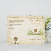 Elegant Goud Wit Damast Patchwork Tree Programma (Staand voorkant)