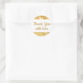 Elegant Goud & Wit Dank u Glam Bruiloft Ronde Sticker (Tas)