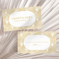 Elegant Goud Wit Geometrische Art Deco Bruiloft