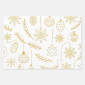 Elegant Goud & Wit Kerstmis 19 "x29" Inpakpapier Vel (Voorkant 3)