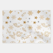 Elegant Goud & Wit Kerstmis 19 "x29" Inpakpapier Vel (Voorkant 2)