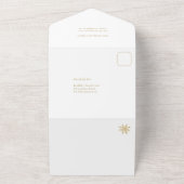 Elegant goud wit minimale fotocollage vakantie all in one uitnodiging (Buitenkant)