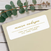 Elegant Goud Wit Minimalistisch Script Naam Etiket