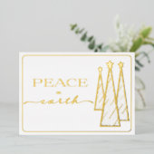 Elegant Goud Wit Vrede op Aarde Zaken Folie Feestdagenkaart (Staand Voorkant)