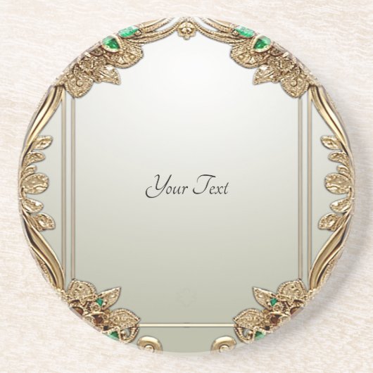 Elegant Goud Zandsteen Onderzetter (Voorkant)