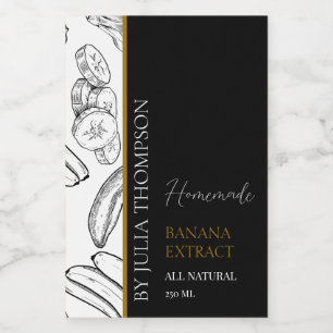 Elegant Goud Zelfgemaakte Banaan Extract Label Wijn Etiket