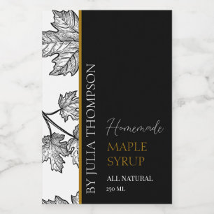 Elegant goud zelfgemaakte esdoorn siroop label wijn etiket