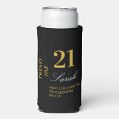 Elegant Goud & Zwart 21e Verjaardagsfeestje Cockta (Seltzer Voorkant)