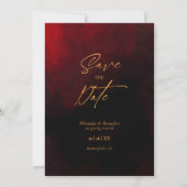 Elegant Goud Zwart en Rood Bruiloft Save The Date (Voorkant)