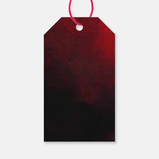 Elegant Goud Zwart en Rood Huwelijksgunst Labels Cadeaulabel (Achterkant)