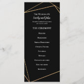 Elegant Goud & Zwart Geometrische Lijnen Bruiloft Programma (Voorkant)