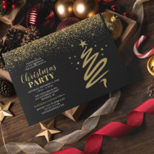 Elegant Goud & Zwart Kerstfeest voor Zakelijke Bed