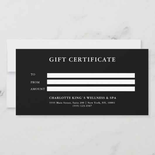 ELEGANT, GOUD, ZWART, LINT ZAKELIJK CERTIFICAAT (Achterkant)