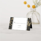 Elegant Goud Zwart Marmeren Bruiloft (Voorkant)