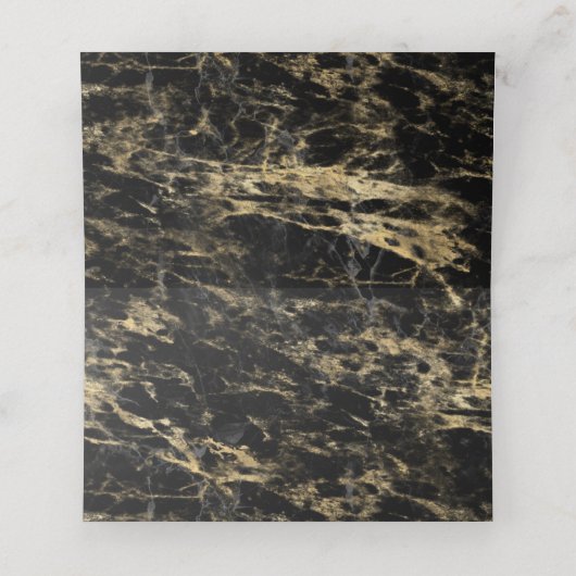 Elegant Goud Zwart Marmeren Bruiloft (Binnenkant ongevouwen)