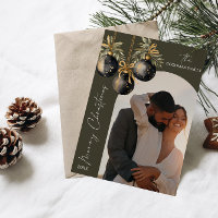 Elegant Goud Zwart Ornamenten Arch Foto KERSTMIS