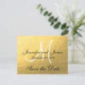 Elegant Goud Zwart Save the Date Aankondigingskaart (Staand voorkant)