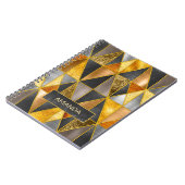 Elegant goud zwart zilver geometrische driehoeken notitieboek (Linkerzijde)