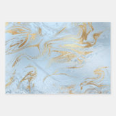 Elegant goudblauwe marmer inpakpapier vel (Voorkant)