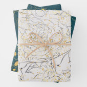 Elegant goudbloem inpakpapier vel (In situ)