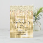 Elegant gouddruppelaar elk leeftijdsmonogram in kaart (Staand voorkant)