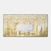 Elegant gouddruppelmonogram bureaumat (Keyboard & Muis)