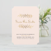 Elegant goudeffect behalve datumkaart save the date (Staand voorkant)