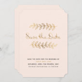 Elegant goudeffect behalve datumkaart save the date (Voorkant / Achterkant)