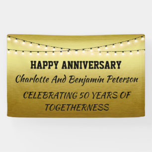 Elegant Gouden 50ste Huwelijksjubileum Spandoek
