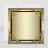 Elegant gouden 50ste huwelijksverjaardag feest kaart (Achterkant)