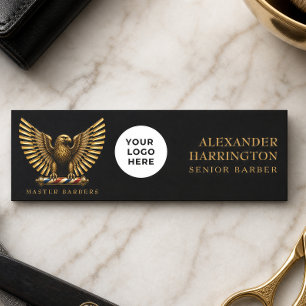 Elegant Gouden Adelaar Kapperszaak Logo Kapper Naamplaatje