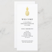 Elegant gouden ananas bruiloft programma (Voorkant / Achterkant)