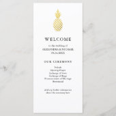 Elegant gouden ananas bruiloft programma (Voorkant)