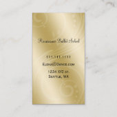 Elegant gouden ballerina Visitekaartje (Achterkant)