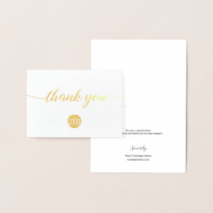 Elegant gouden bedrijfslogo kleine Dank je wel Folie Kaarten
