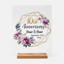 Elegant Gouden Bloem 10 Jaar Jubileum 