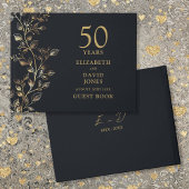 Elegant Gouden Bloem 50ste Huwelijksverjaardag  Gastenboek