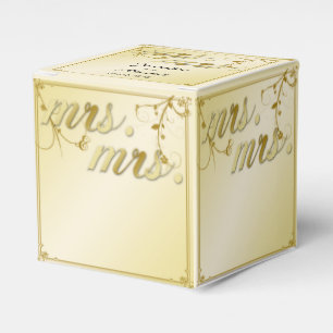 Elegant Gouden Bloemen Mrs Wedding Favor Box Bedankdoosjes
