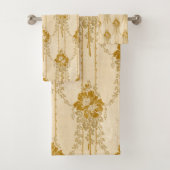 Elegant gouden bloemenzwaaipatroon bad handdoek (Insitu)
