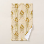 Elegant gouden bloemenzwaaipatroon bad handdoek (Handdoek)