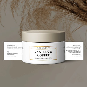 Elegant Gouden Body Butter Jar Ingrediënten Label Waterfles Etiket