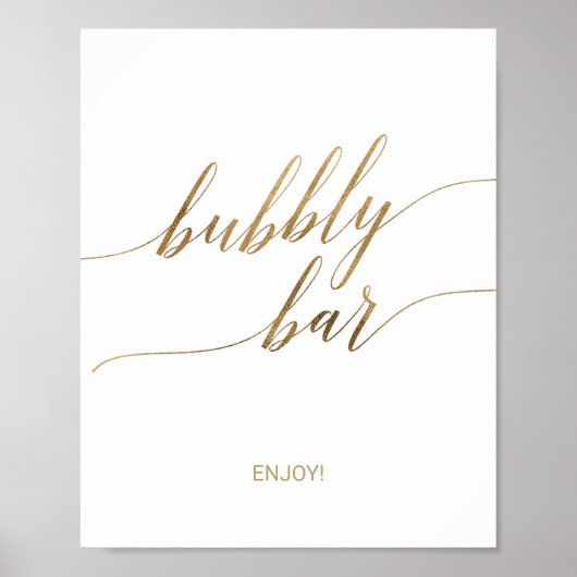 Elegant Gouden Calligrafie Borrelende Bar Uithangb Poster (Voorkant)