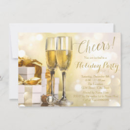 Elegant gouden champagne vakantie feest kaart