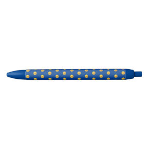 Elegant gouden confetti patroon op blauw blauwe inkt pen
