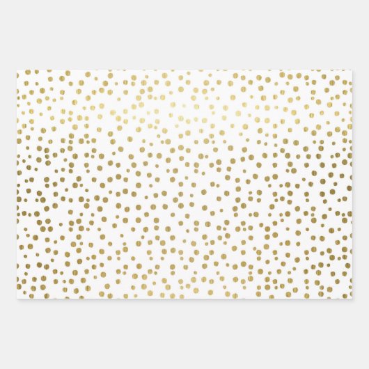 Elegant gouden confetti patroon trouwfeest inpakpapier vel (Voorkant)