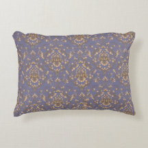 Elegant gouden damast op periwinkleblauw
