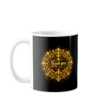 Elegant gouden "Dank je wel" mandala-ontwerp met l